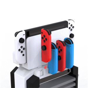 DLX Multi Functional Console Stand (4x Joy Con Charging, 2X Pro Controller Charging, Game Accessory Storage)